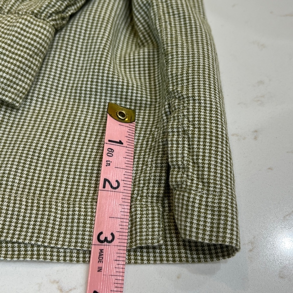 Vintage Cabin Creek Embroidered Fall Leaves Green Checkered Button Down Shirt - Picture 10 of 11